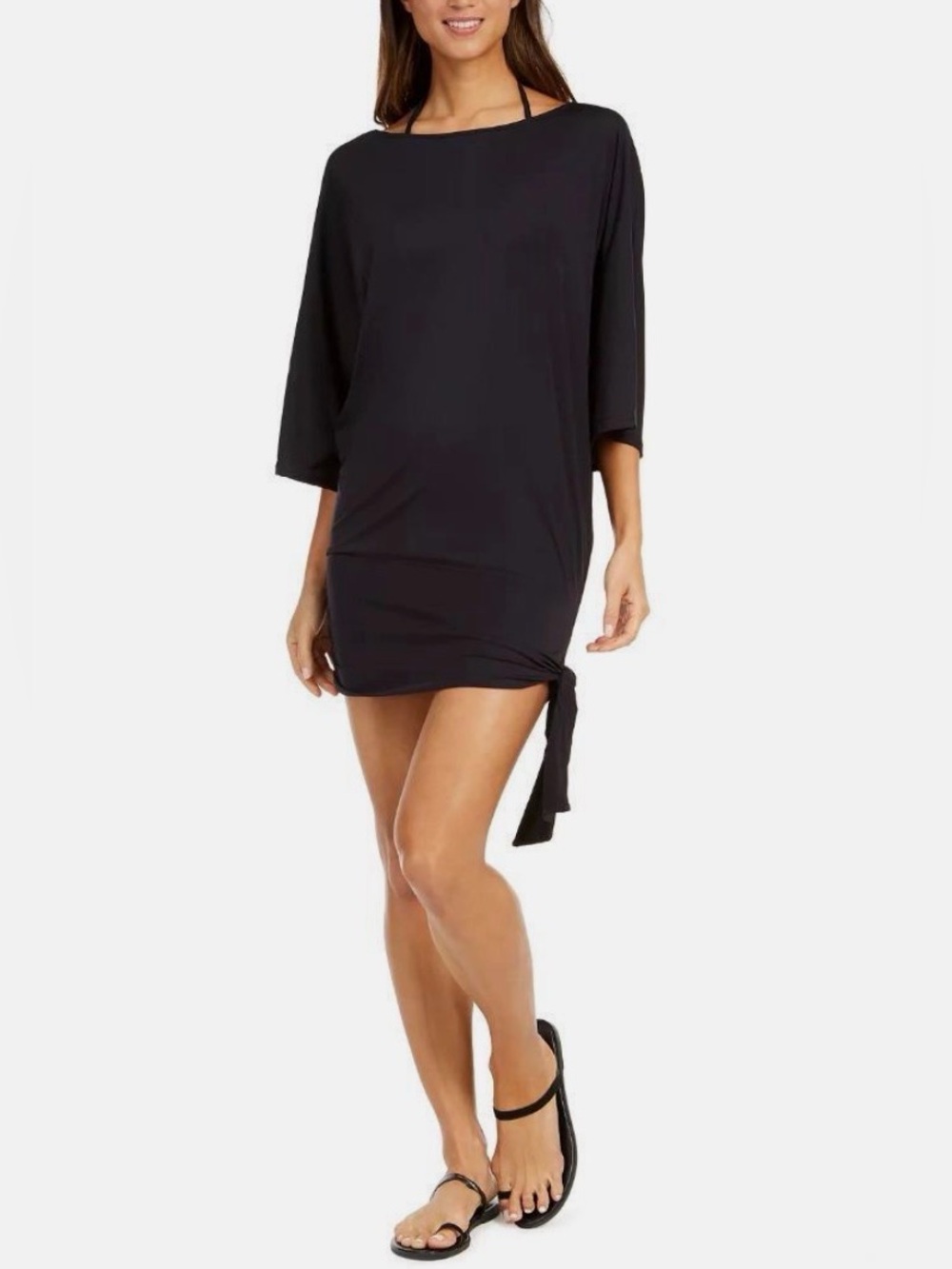 Michael Kors Women's Black Side-Tie Batwing Dress